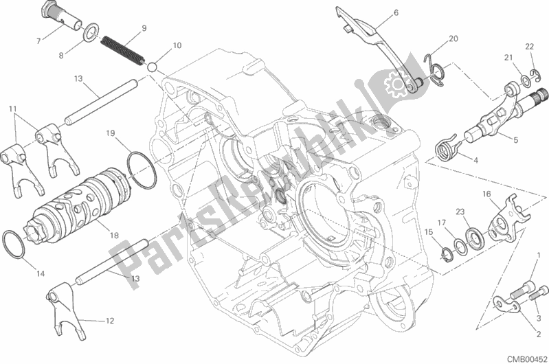 All parts for the Shift Cam - Fork of the Ducati Monster 797 Plus USA 2017